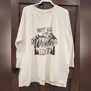 Maurices Cream Graphic Sweatshirt